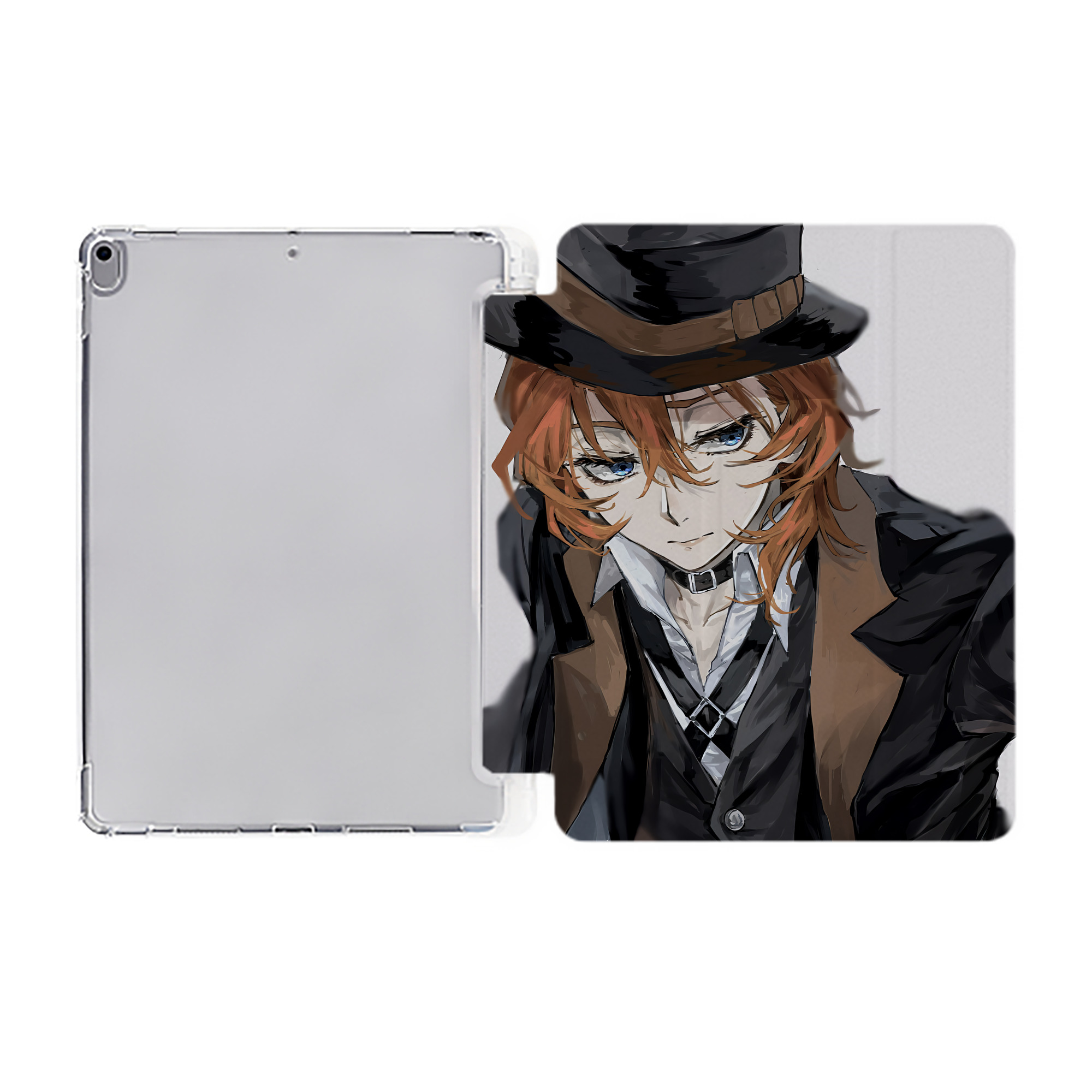 （画像用） 文豪ストレイドッグス Bungo Stray Dogs IPad ケース ペン収納付き 三つ折りスタンド PUレザー×シリコン 対応機種9.5/10.5/10.9インチ